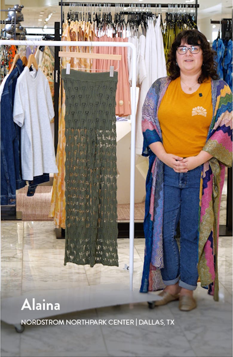 Flare Open Stitch Knit Pants, sales video thumbnail