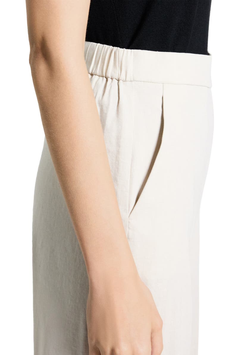 Theory Classic Straight Leg Good Linen Pants, Alternate, color, White Clay