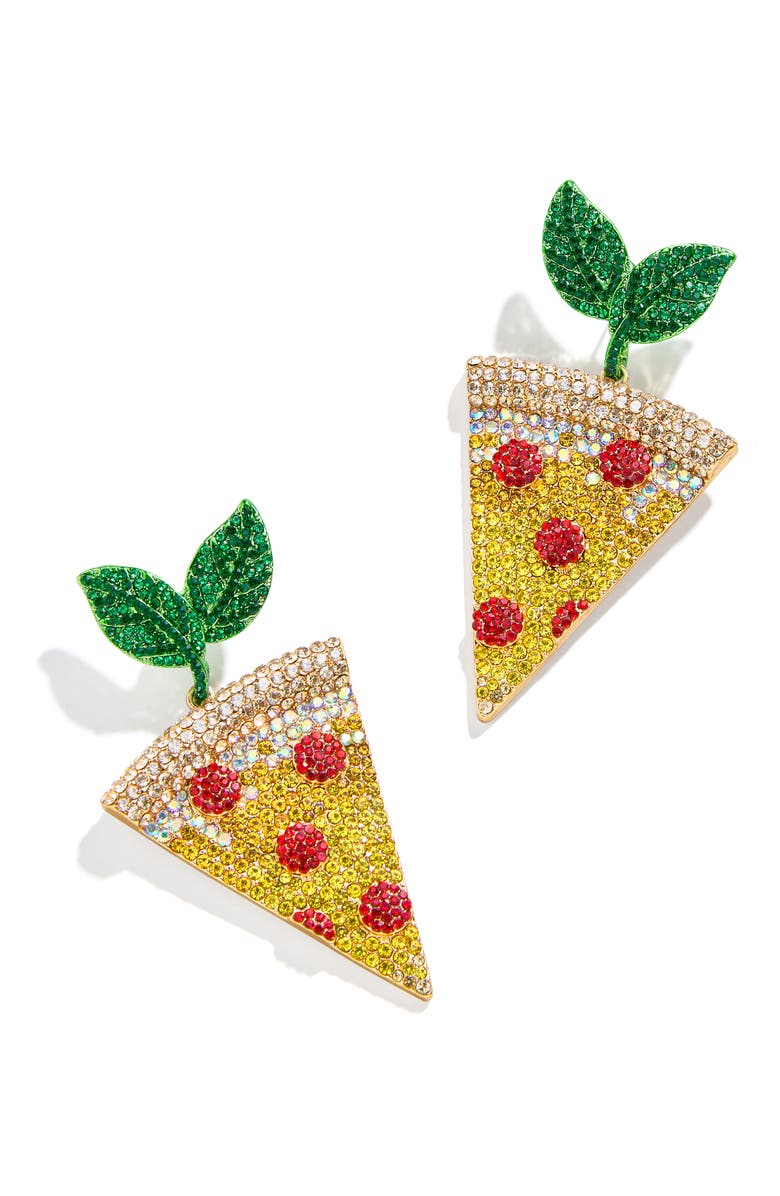 BaubleBar Pavé Pizza Drop Earrings, Main, color, 