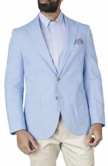 TailorByrd Solid Notch Lapel Linen Blend Sport Coat