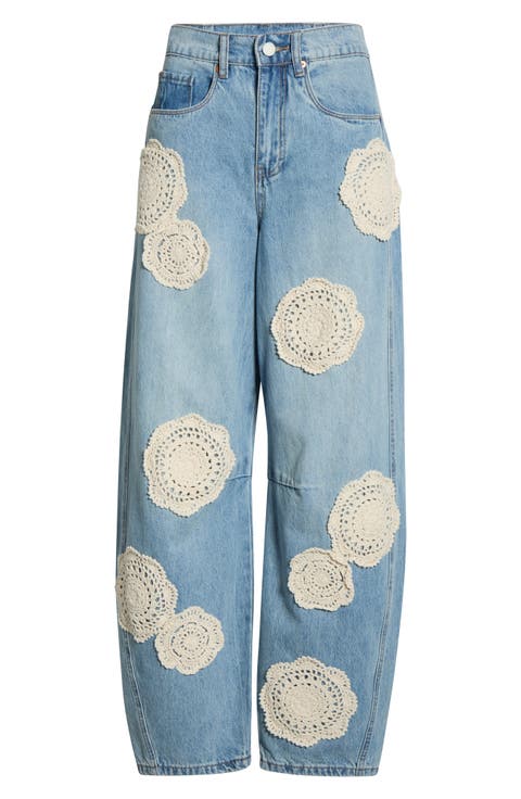 Reeve Embroidered High Waist Jeans (Summer Fling)