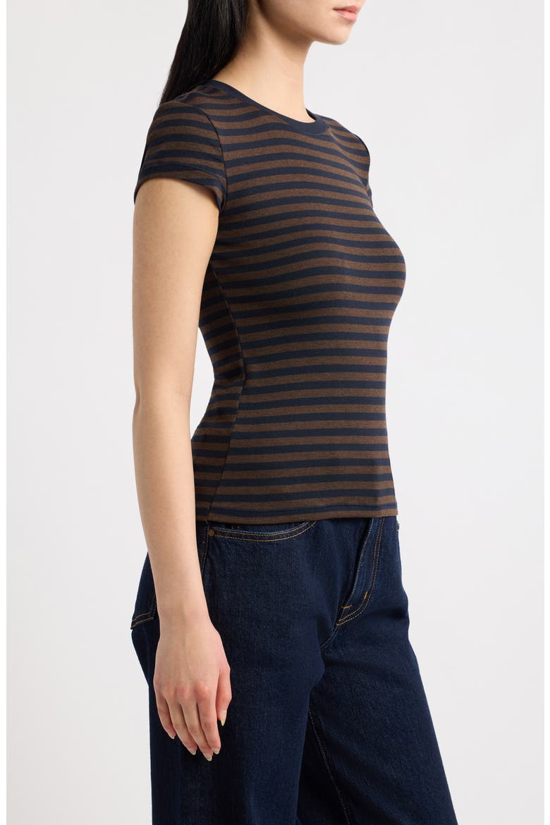 Jenni Stripe T-Shirt, Alternate, color, BROWN