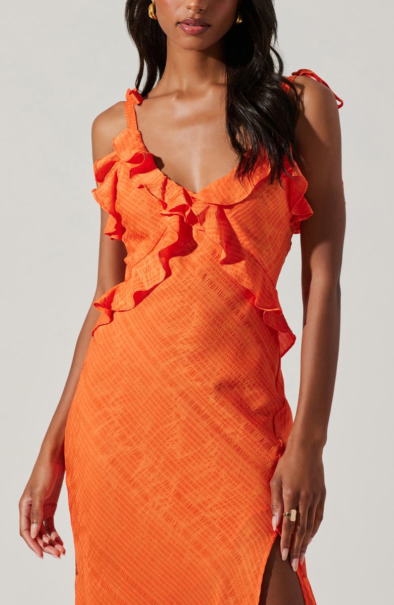 ASTR the Label Sorbae Ruffle Detail Dress, Alternate, color, Orange
