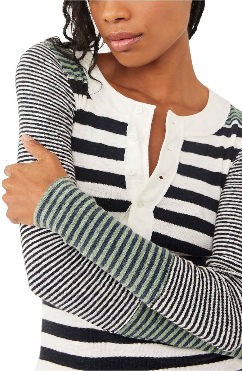 Free People Give Me Stripes Henley Top, Alternate, color, 