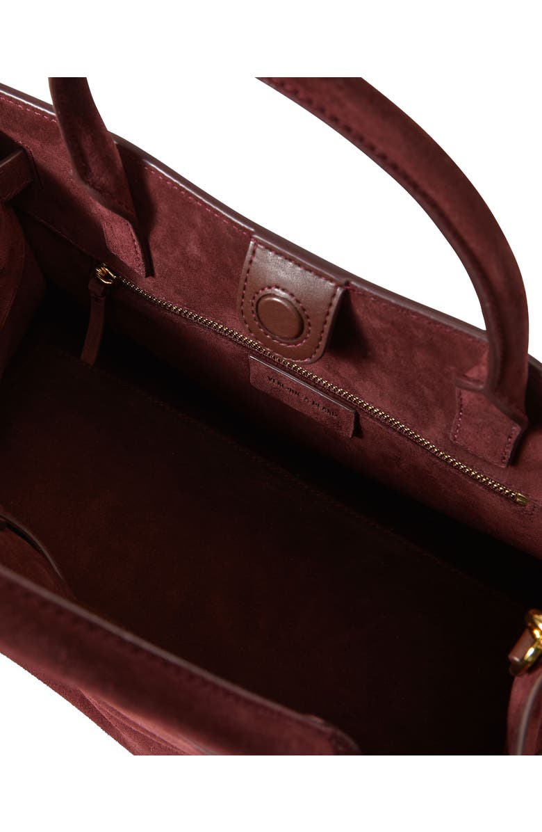 Veronica Beard Dash Suede Top Handle Bag, Alternate, color, Raisin