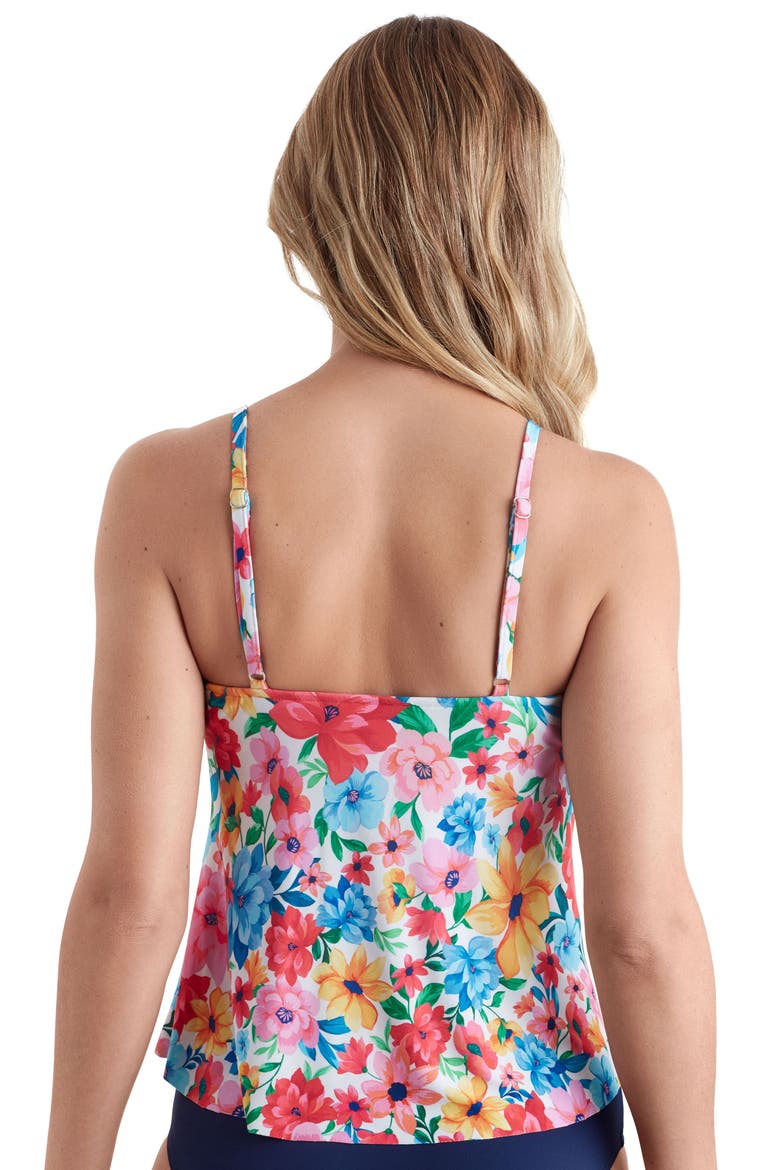 V-Neck Double Tiered Tankini Swimsuit Top, Alternate, color, Wallflower