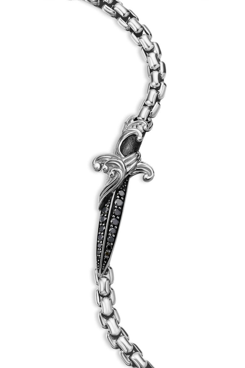 'Waves' Dagger Bracelet with Black Diamonds, Alternate, color, BLACK DIAMOND