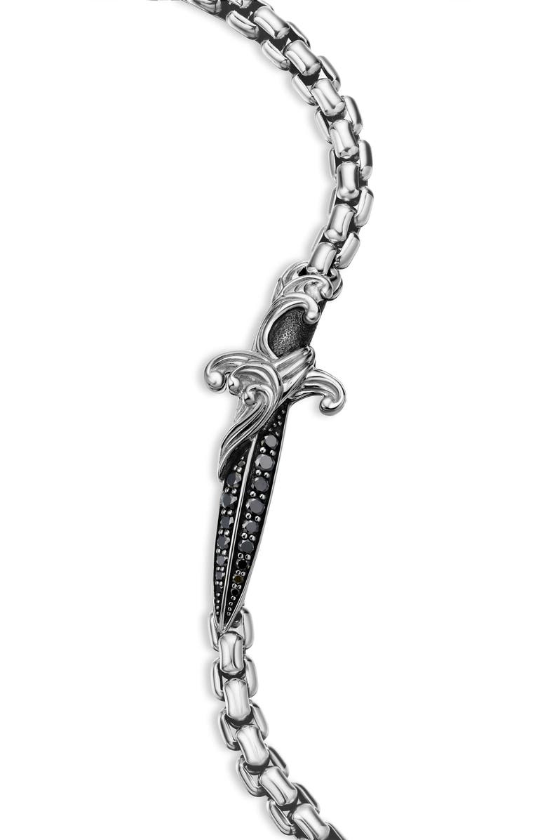 David Yurman 'Waves' Dagger Bracelet with Black Diamonds, Alternate, color, Black Diamond