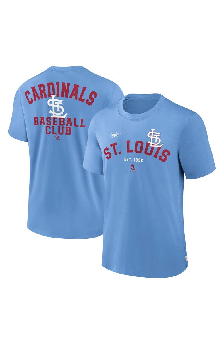 Nike Men's Nike  Light Blue St. Louis Cardinals Cooperstown Collection Rewind Slogan T-Shirt, Alternate, color, 