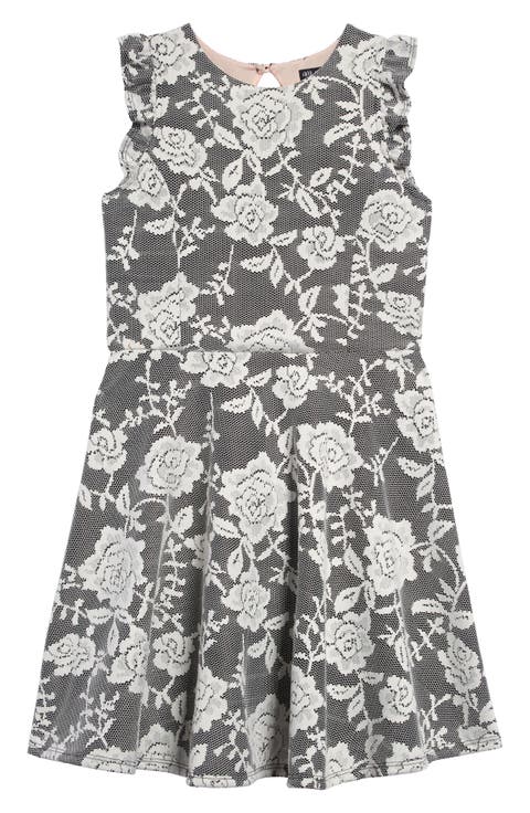 Bonded Lace Skater Dress (Big Girls)