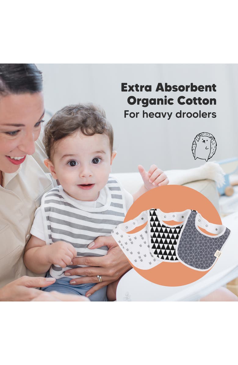 KeaBabies 8-Pack Baby Drool Bibs, Alternate, color, Grayscape