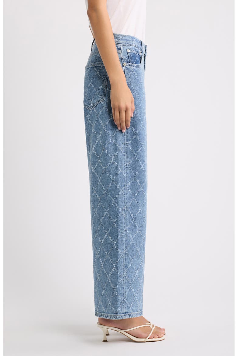 Belmont Diamond Distressed High Waist Wide Leg Jeans, Alternate, color, DIAMOND DISTRESS