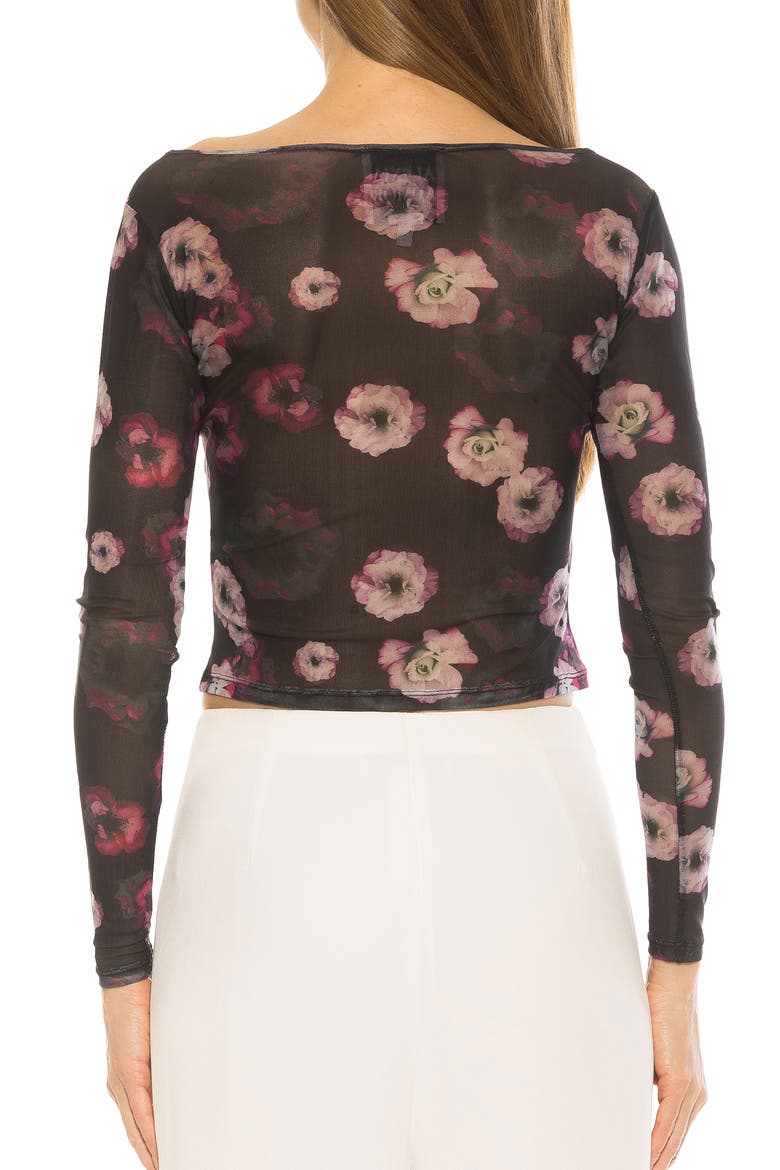 Opal Sheer Mesh Top, Alternate, color, BLACK MULTI