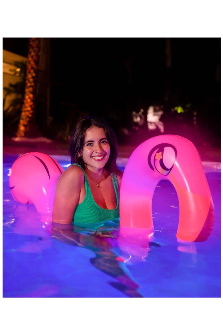Flamingo LED Ride-On Noodle Pool Float, Alternate, color, PINK