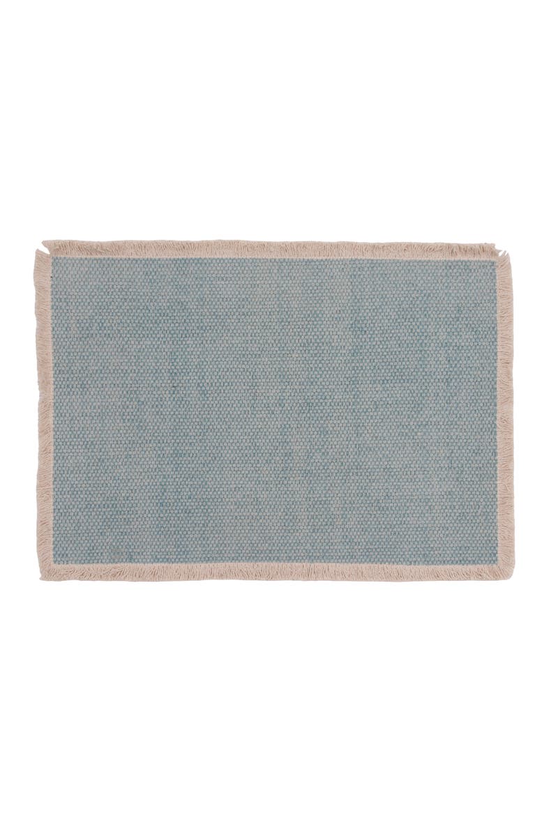 C&F Home Fringed Sea Glass Set of 6 Placemats 14" x 20", Alternate, color, Blue