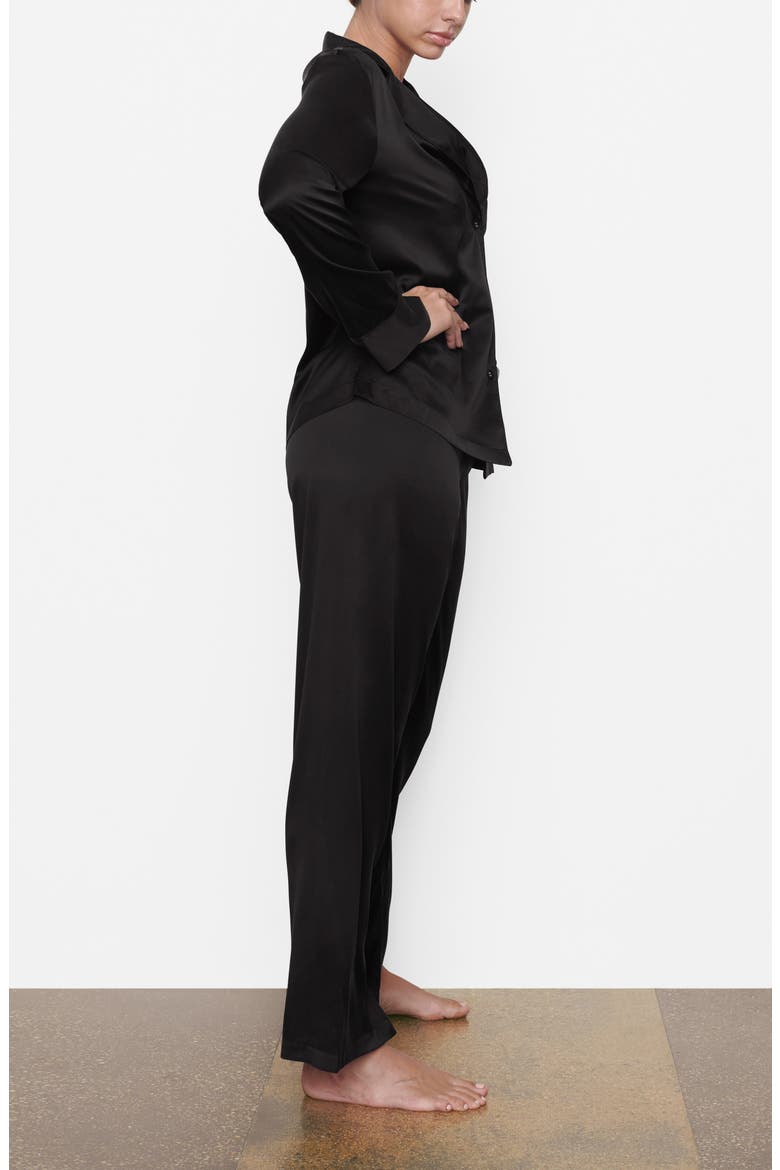 Stretch Silk Pajama Pants, Alternate, color, SOOT