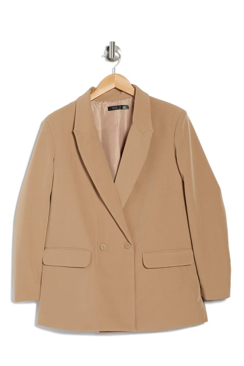 Oversize Double Breasted Peak Lapel Blazer, Alternate, color, CAMEL