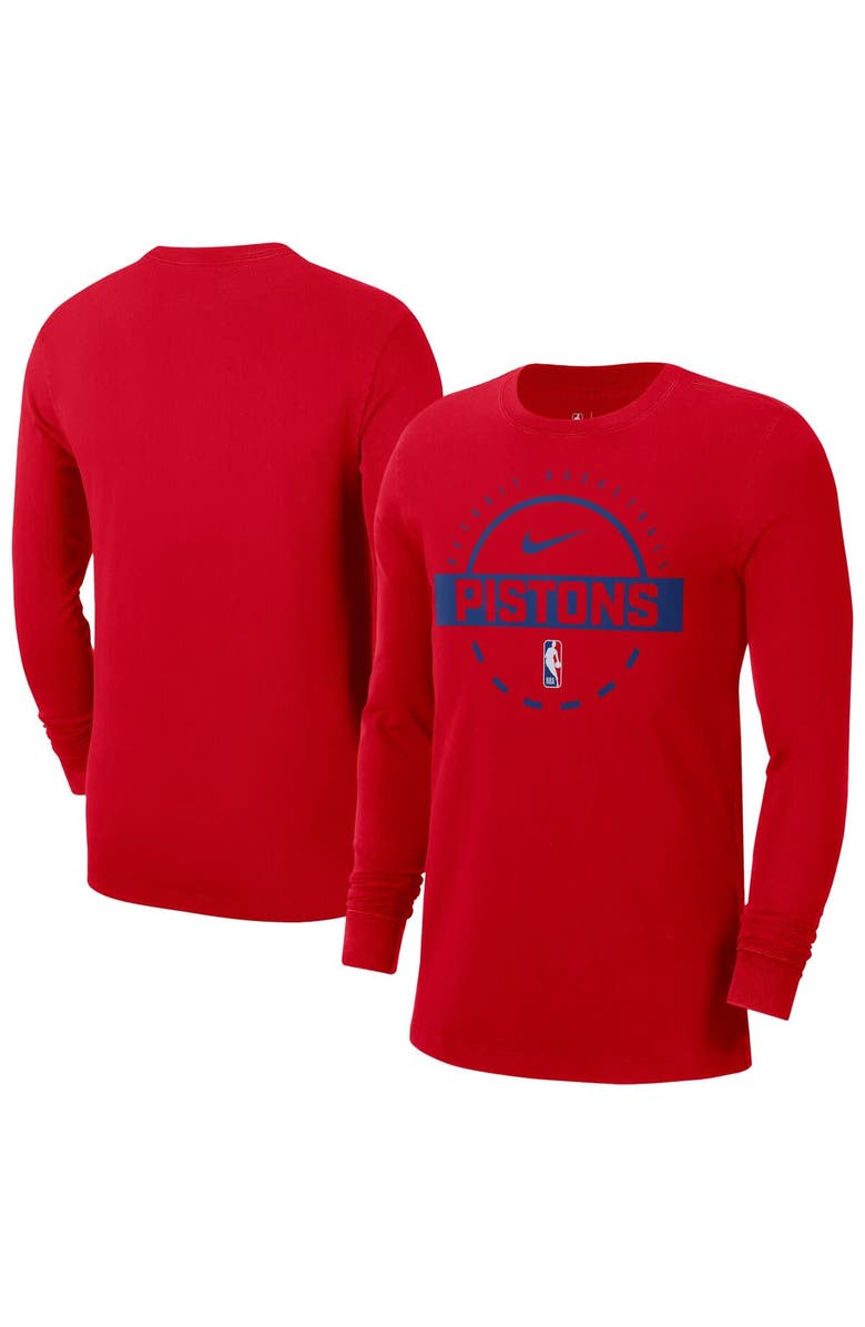 Nike Men's Nike Red Detroit Pistons Authentic Long Sleeve Practice T-Shirt, Alternate, color, Red