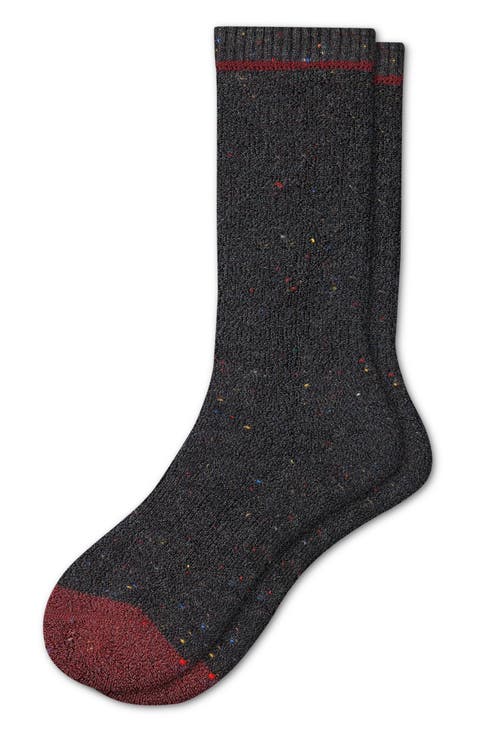 Heathered Donegal Merino Wool Crew Socks