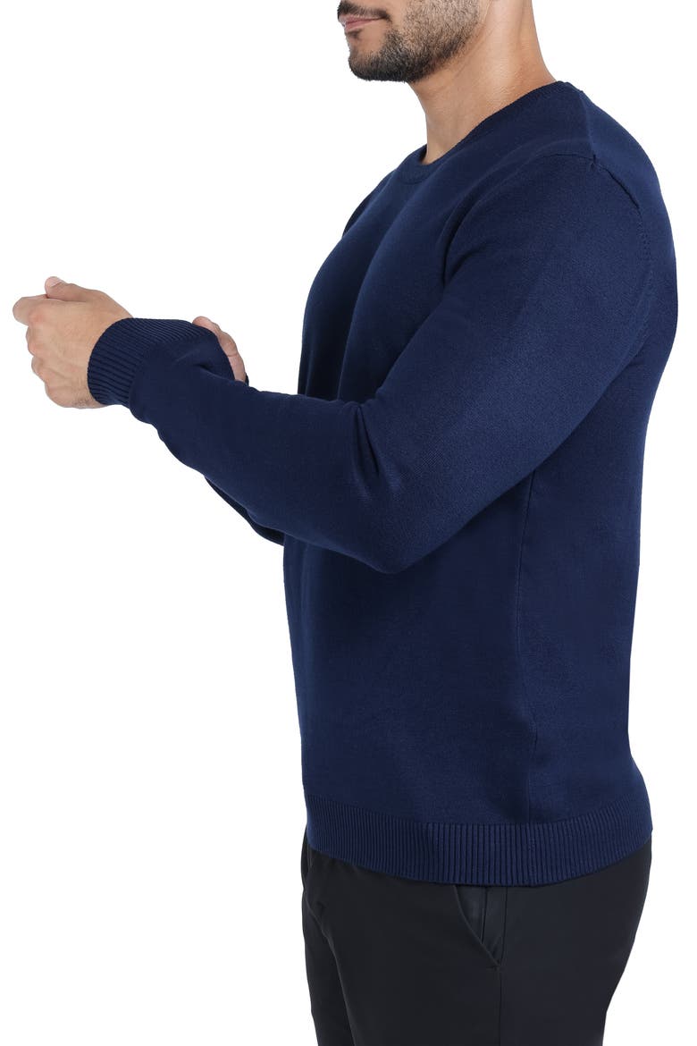 Crewneck Knit Sweater, Alternate, color, NAVY