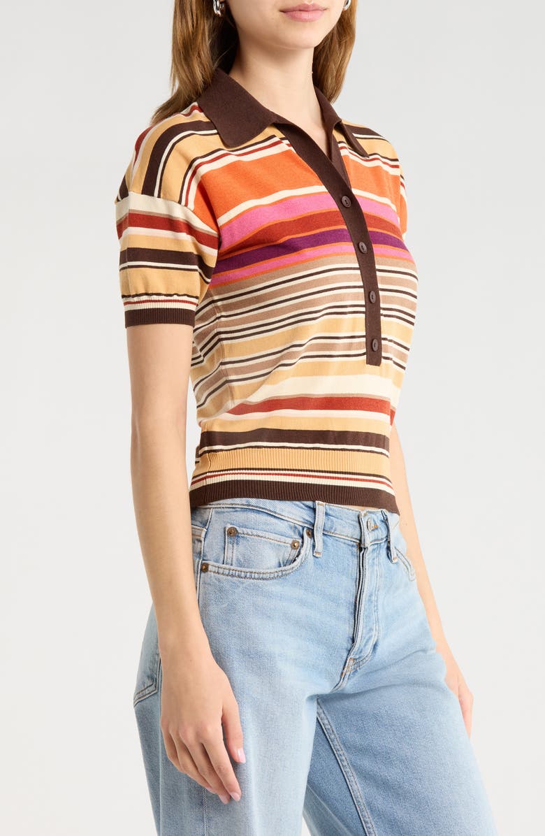 Faithfull the Brand Sable Stripe Knit Polo, Alternate, color, Murano Stripe