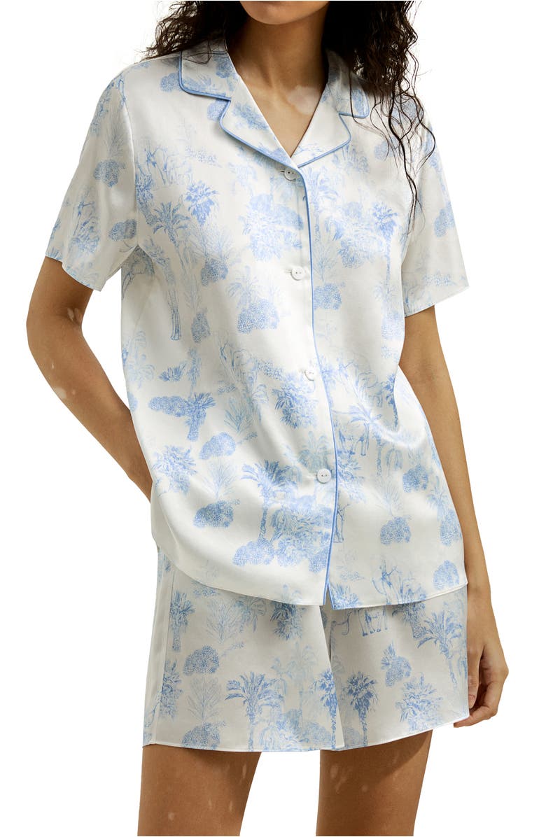 Lilysilk Women's La Terra Short Silk Pajama Set, Main, color, La Terra Print