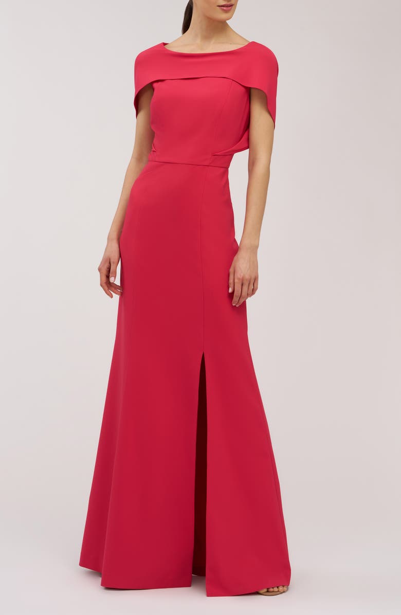 Kay Unger Tamara Capelet Mermaid Gown, Main, color, Lipstick