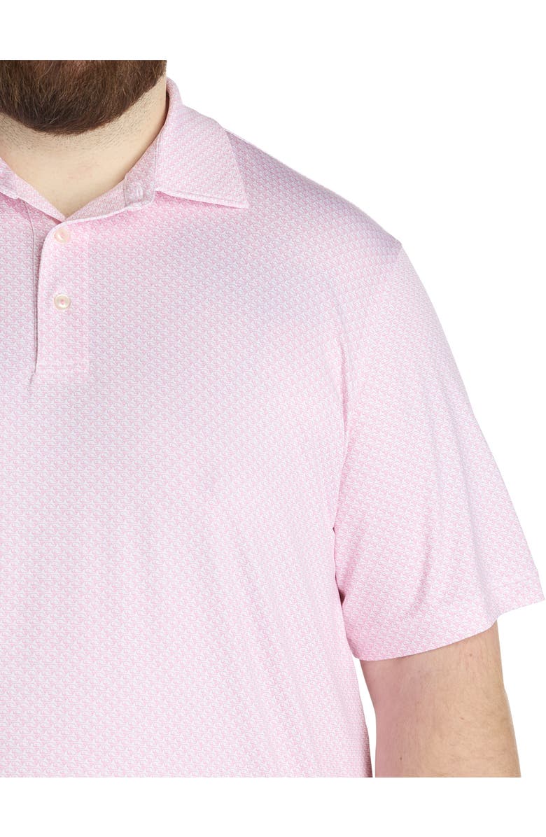 vineyard vines Big & Tall Whale Print Sankaty Performance Polo Shirt, Alternate, color, Whale Sunset Pink