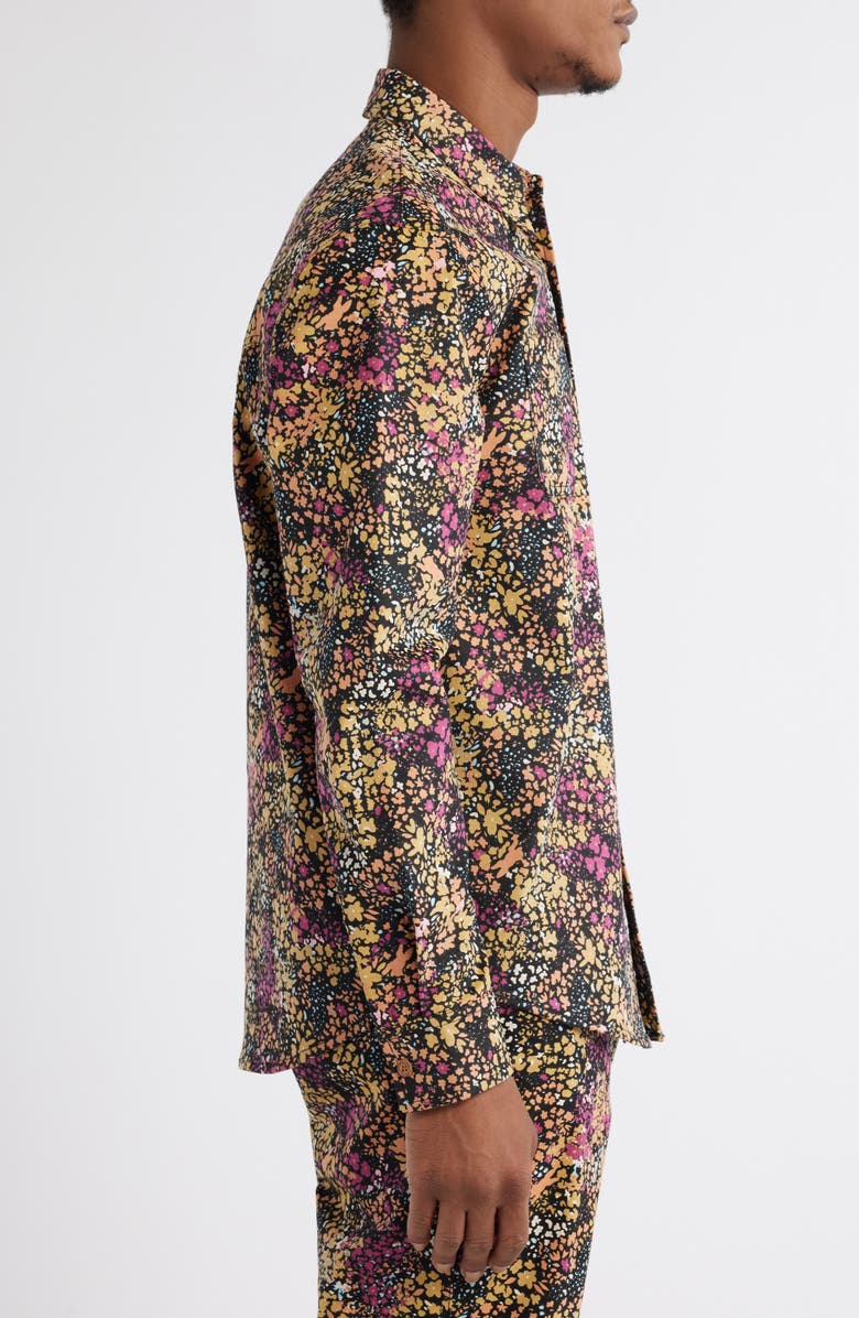 ICECREAM Free Spirit Print Corduroy Button-Up Shirt, Alternate, color, Sand Dollar