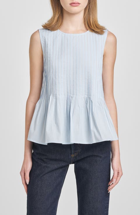 Gwen Sleeveless Pleated Peplum Top