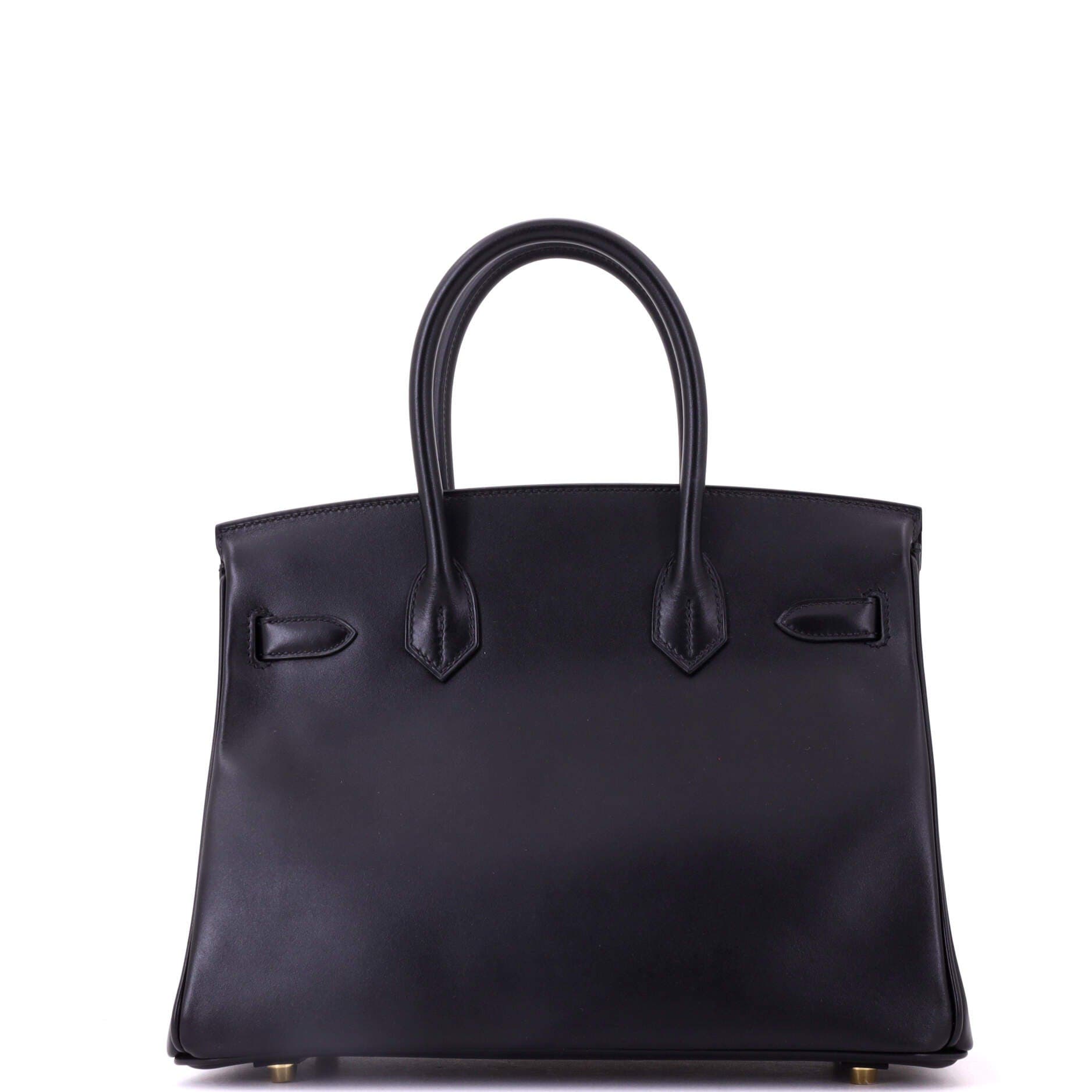 Birkin Handbag Black Box Calf with Gold Hardware 30, Alternate, color, Black