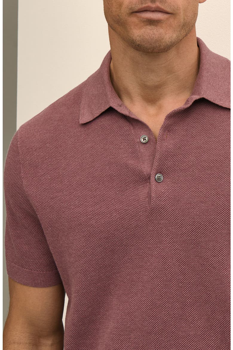 Cotton Piqué Polo, Alternate, color, DARK MAUVE HEATHER