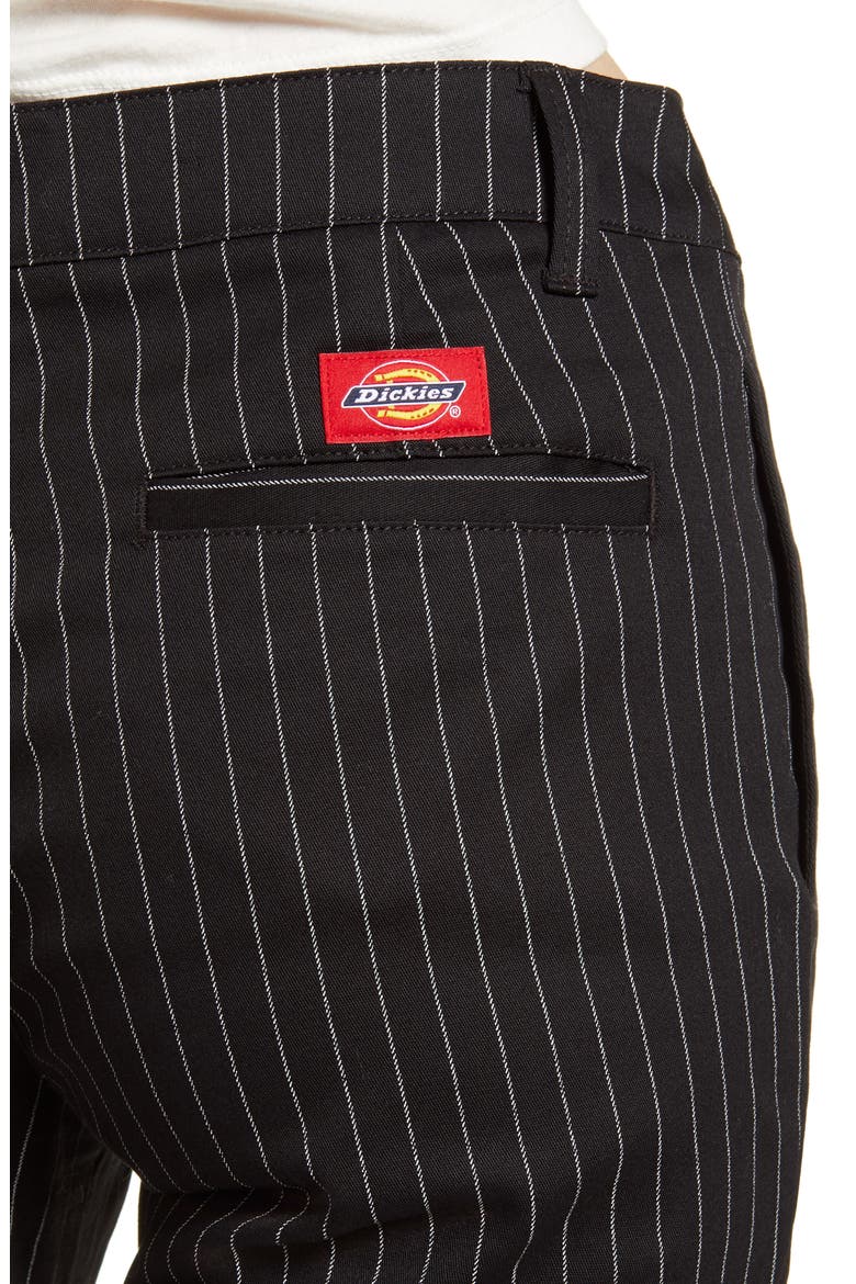 Pinstripe Four Pocket Stretch Cotton Pants, Alternate, color, BLACK
