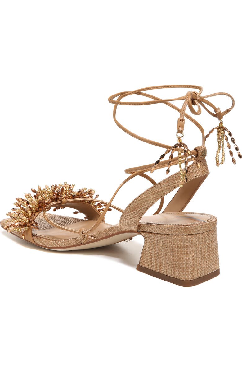 Sam Edelman Walda Beaded Ankle Tie Sandal, Alternate, color, Buff Tan