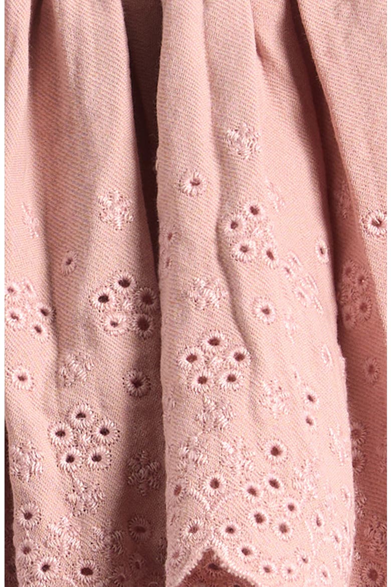 Embroidered Eyelet Organic Cotton Trapeze Top & Bloomers, Alternate, color, MAUVE