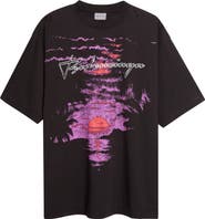 Balenciaga Dream Distressed Cotton Jersey Graphic T-Shirt