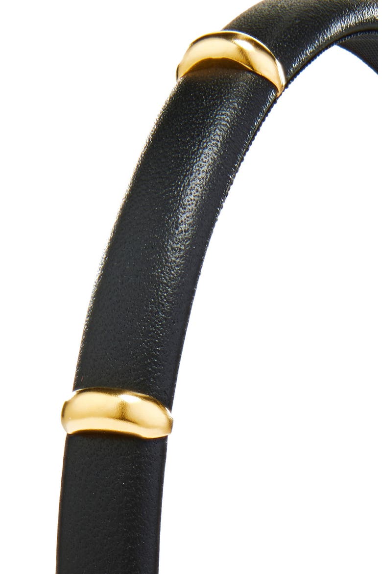 Chiara Faux Leather Headband, Alternate, color, BLACK