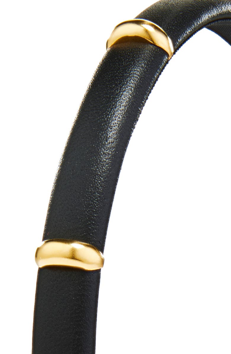 L. Erickson Chiara Faux Leather Headband, Alternate, color, Black