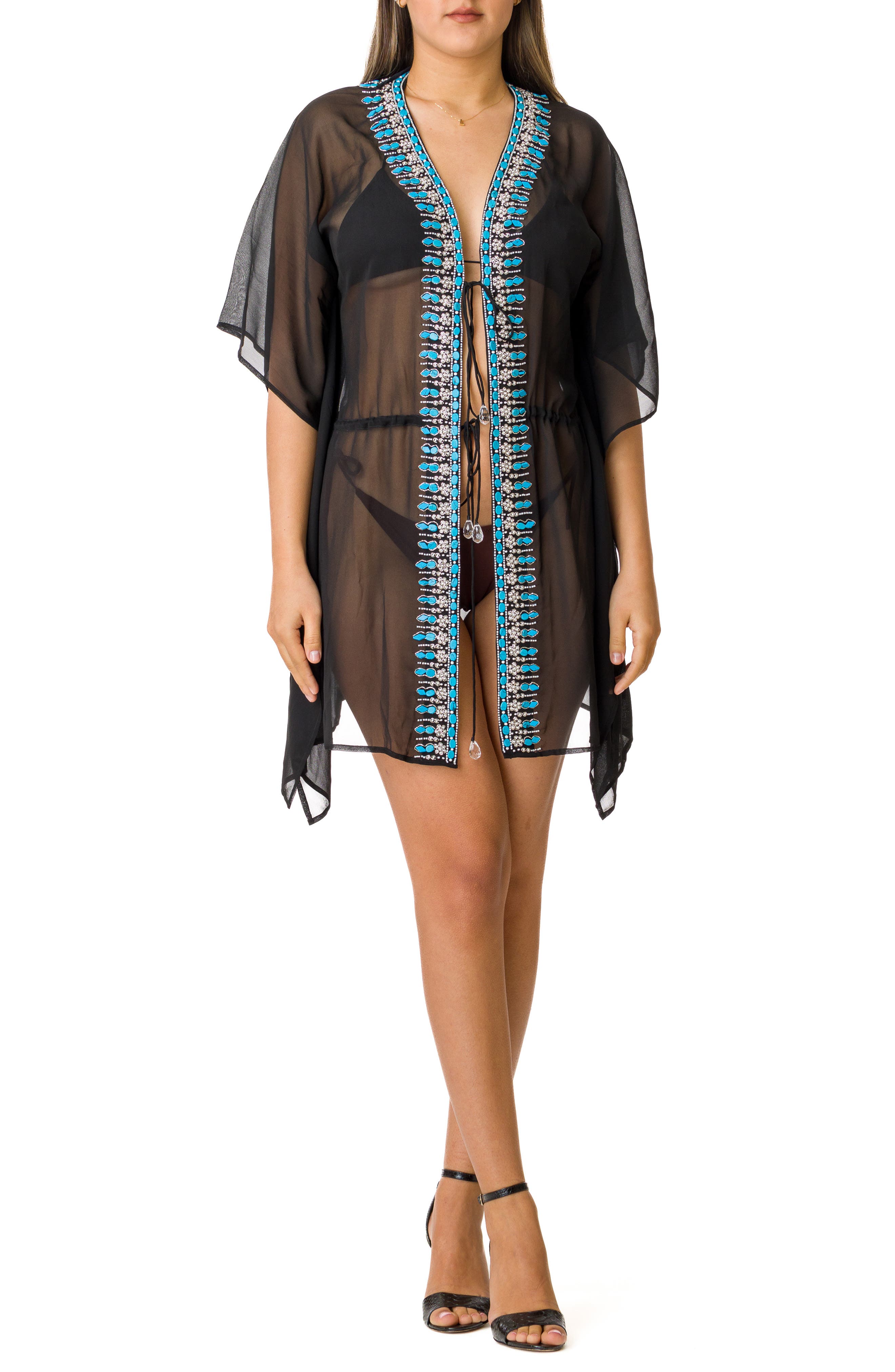 Turquoise Stone Beaded Cover-Up