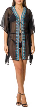 RANEES Turquoise Stone Beaded Cover-Up