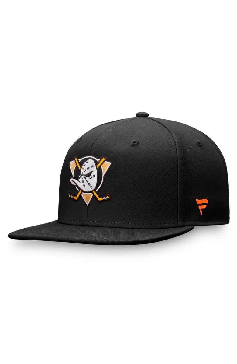 FANATICS Men's Fanatics Black Anaheim Ducks Team Logo Fitted Hat, Alternate, color, 