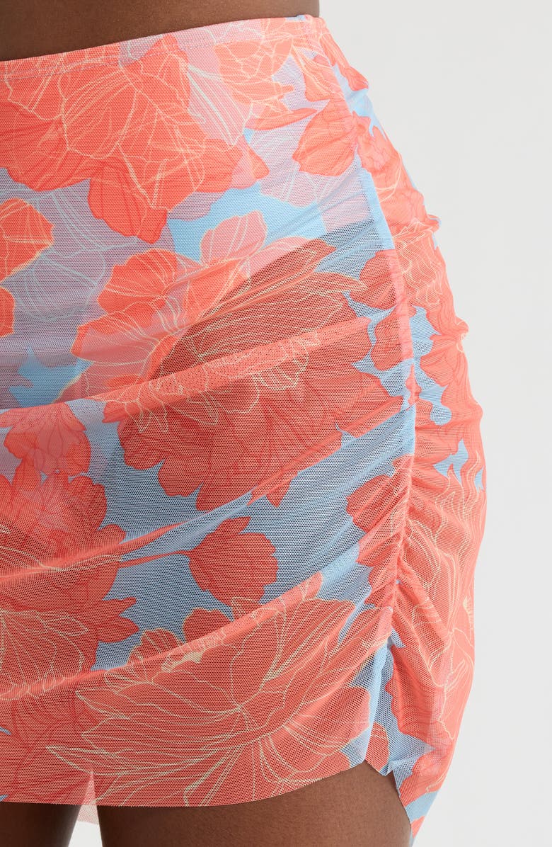 Hutch Tawnie Skirted Bikini Bottoms, Alternate, color, Sky Blue Peonies