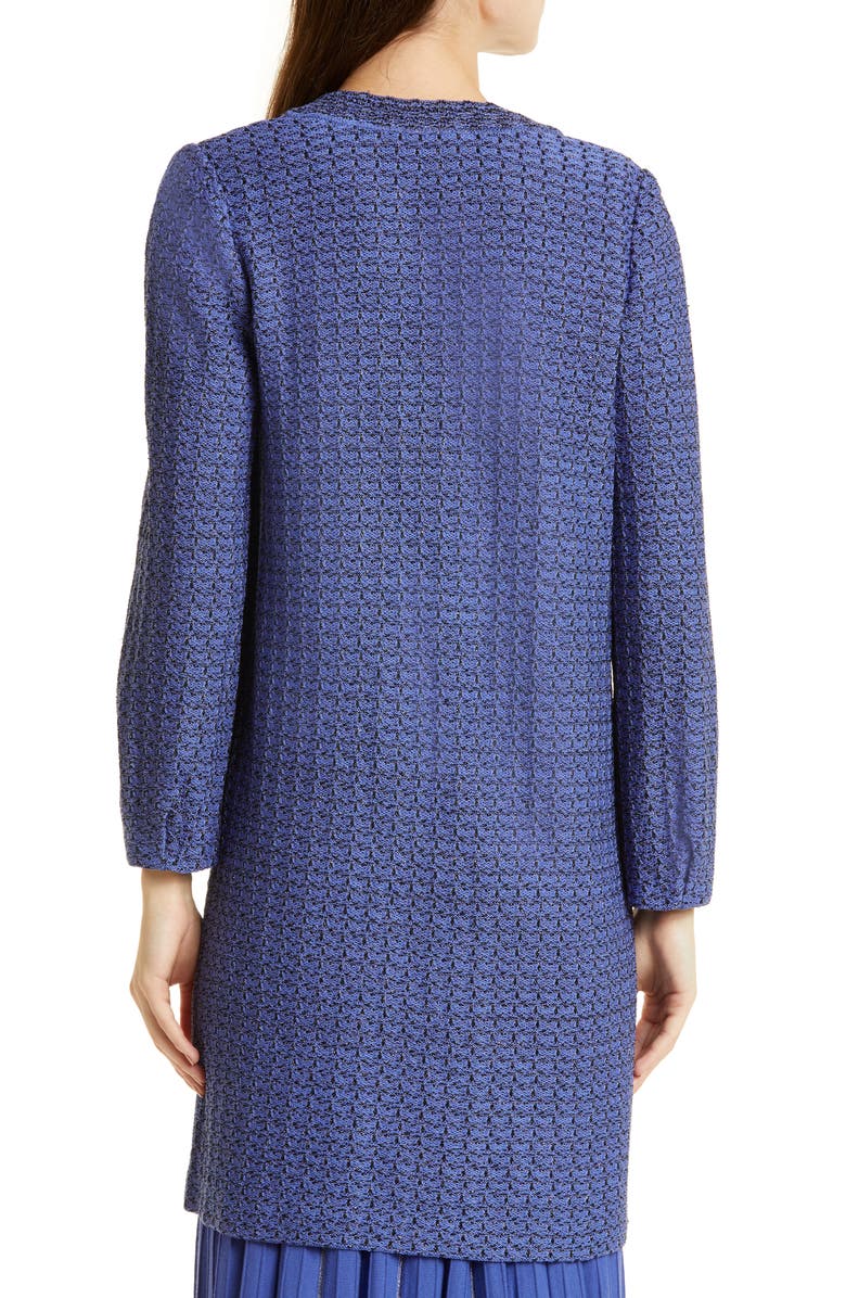 Misook Shimmering Longline Tweed Jacket, Alternate, color, 