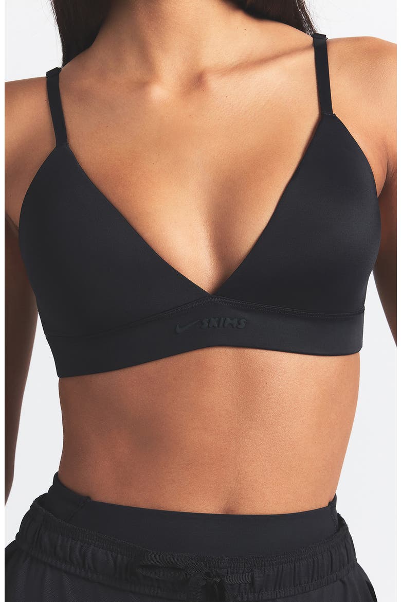 Shine Triangle Bra, Alternate, color, OBSIDIAN
