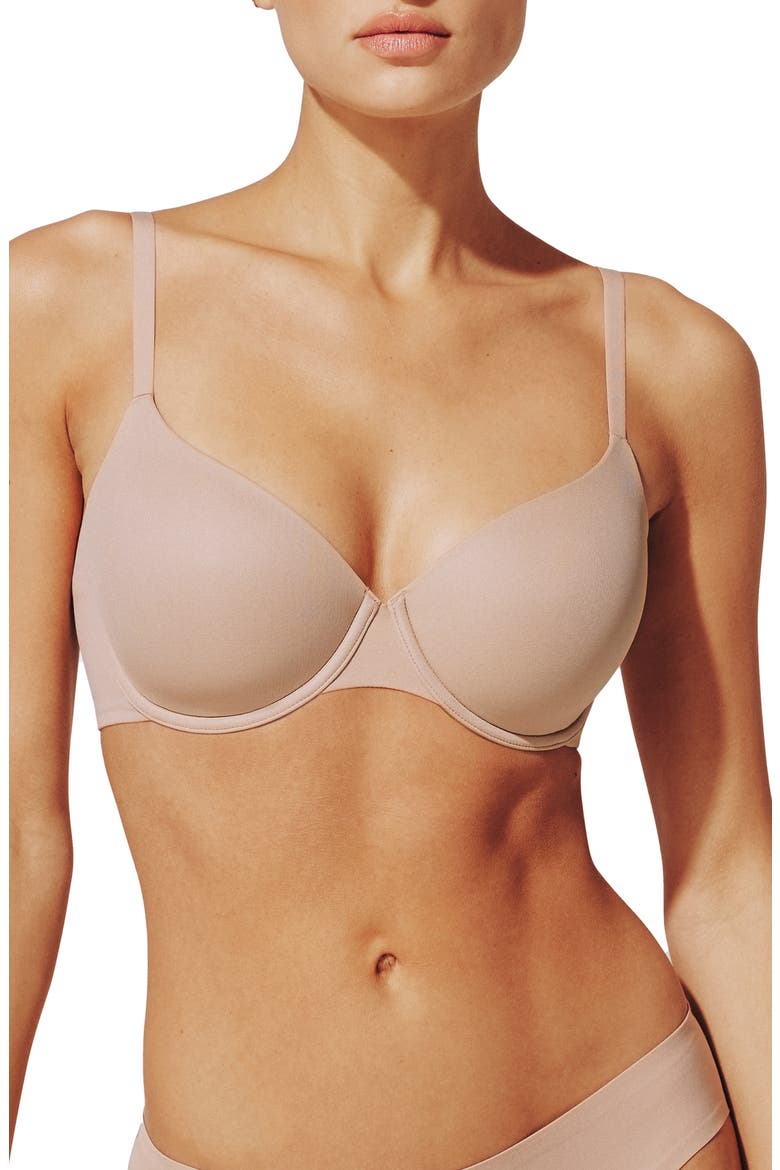 ComfortStretch Underwire Back Smoothing T-Shirt Bra, Main, color, TAUPE