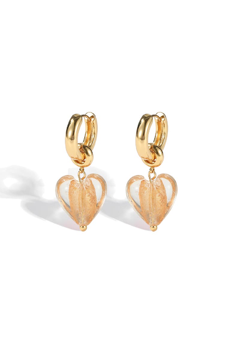 Classicharms Esmée Glaze Heart Dangle Earrings, Main, color, Amber