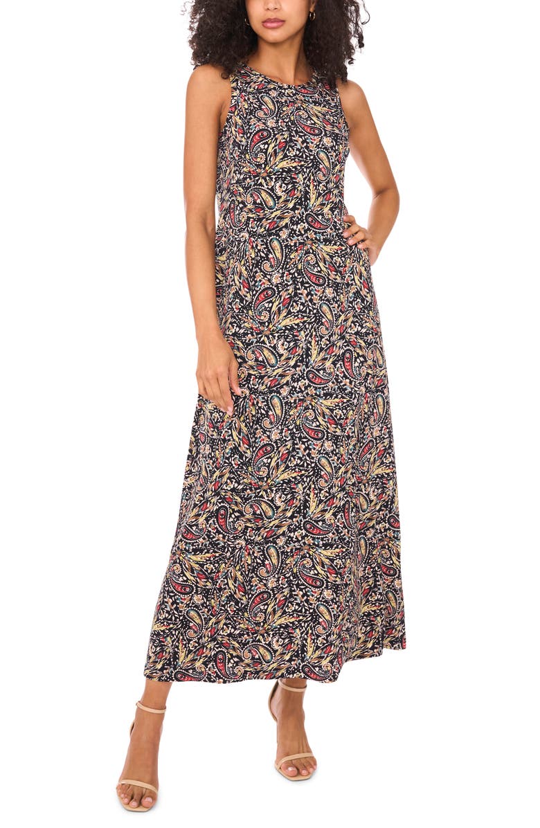 Vince Camuto Paisley Print Sleeveless Jersey Maxi Dress, Main, color, 
