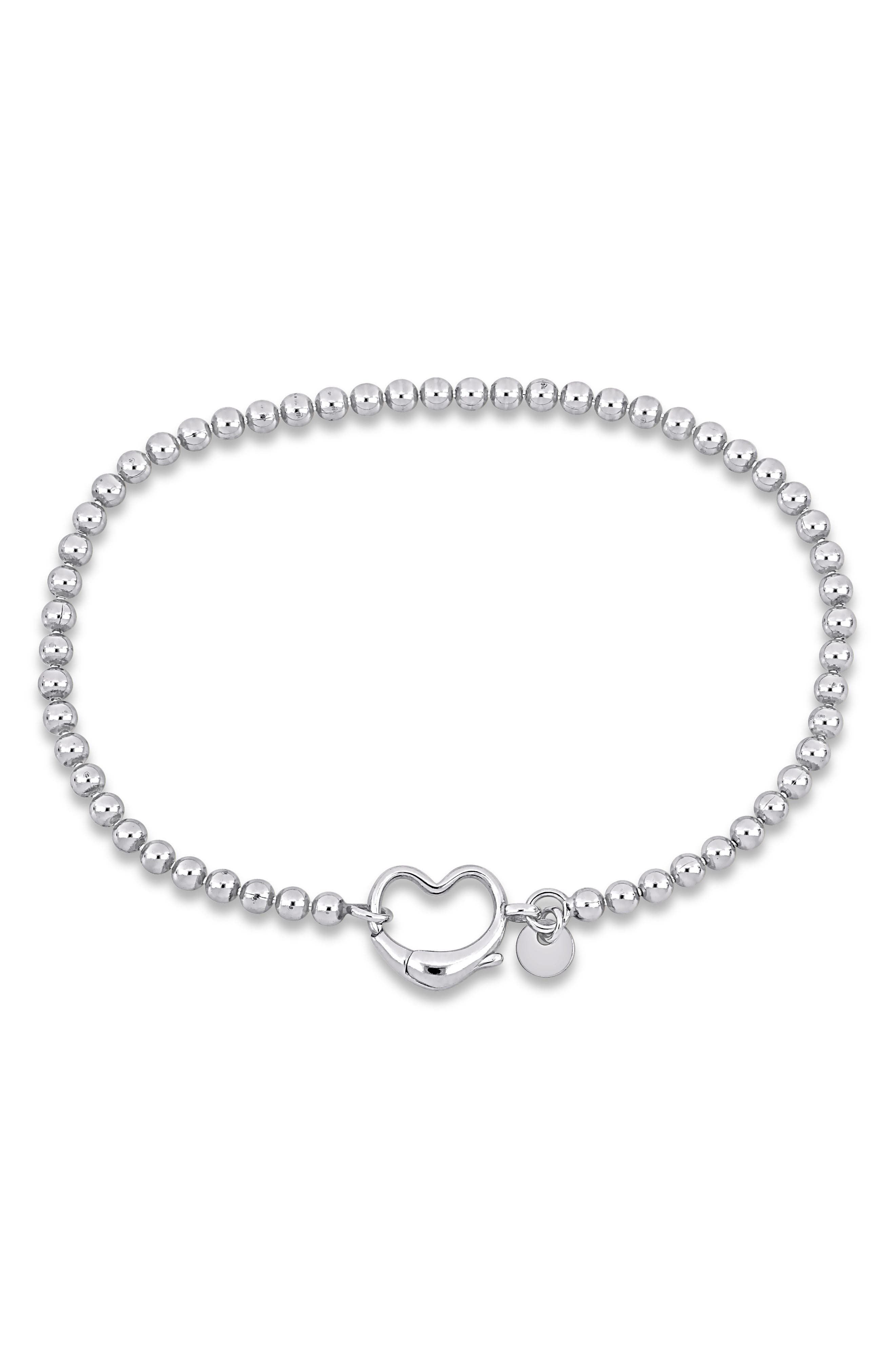 DELMAR Beaded Heart Clasp Bracelet