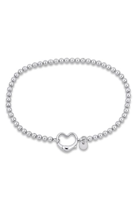 Beaded Heart Clasp Bracelet