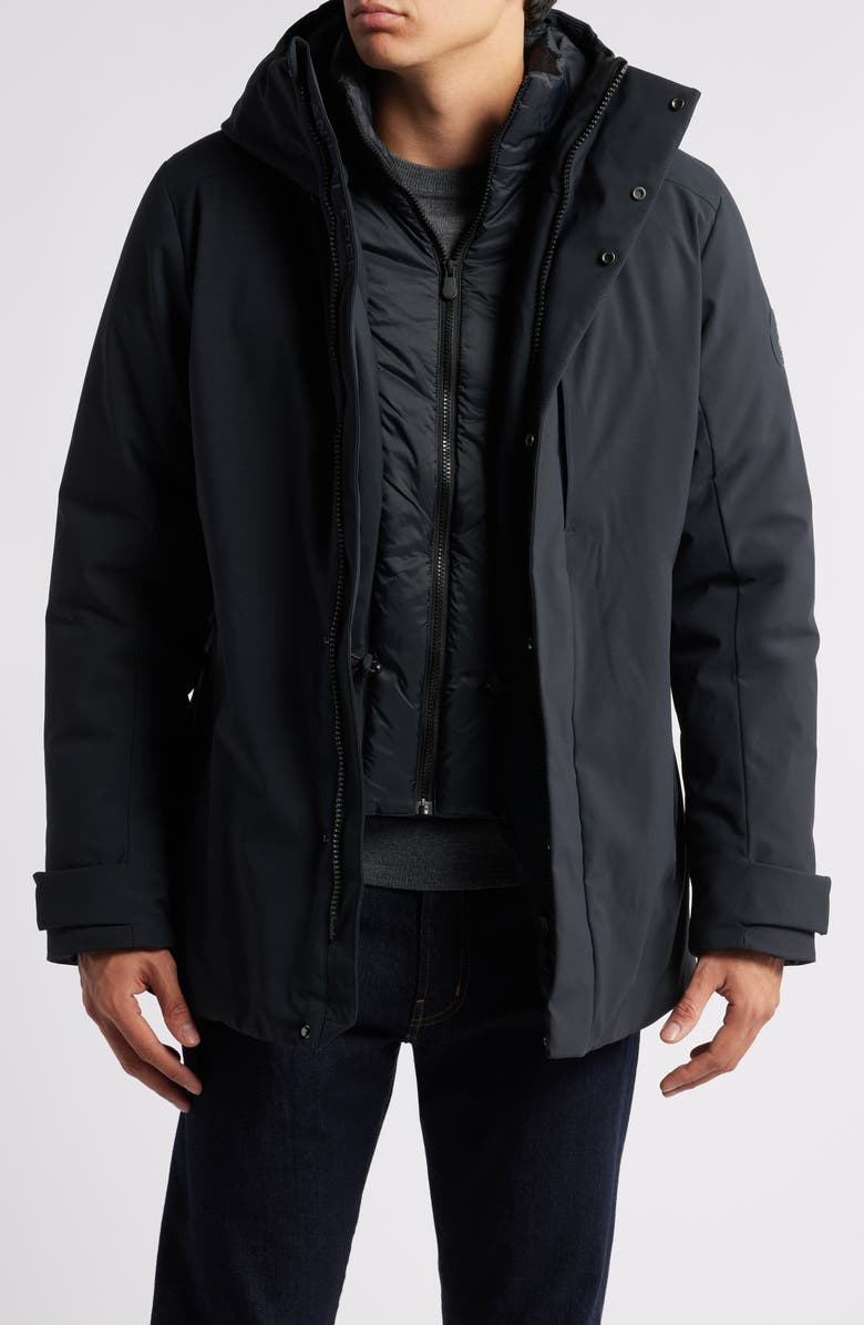 Save The Duck Wilder Bib Inset Water Repellent Hooded Parka, Main, color, 